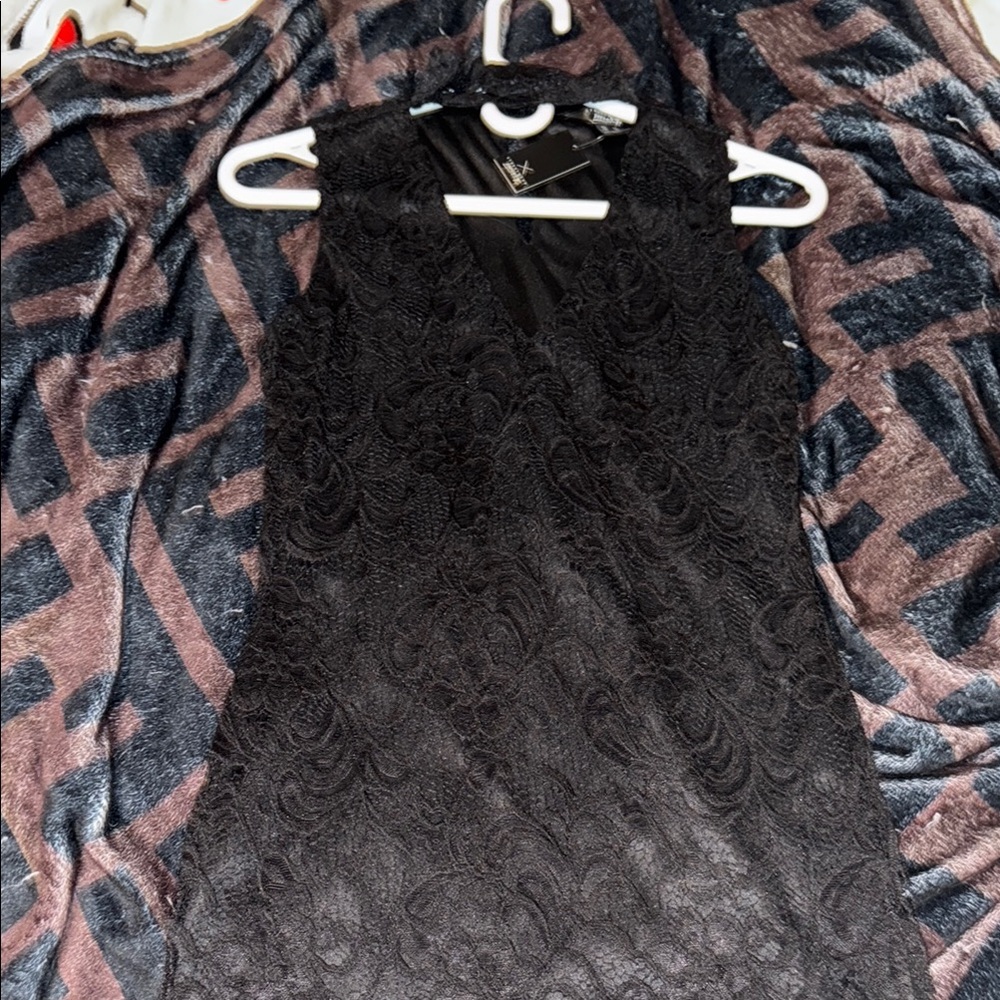 Black and Gray Backless Halter Sheath Dress